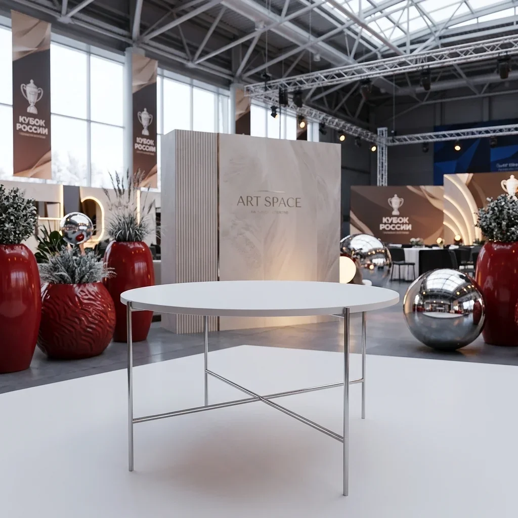 Аренда журнального стола Round Silver White