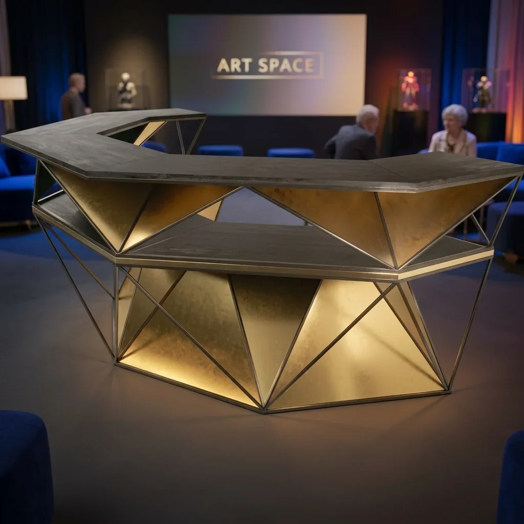 Аренда золотой барной стойки Hexagon